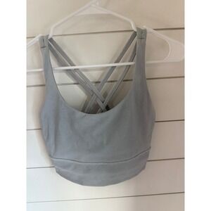 Lululemon Align High Neck Bra Light Grey Size 8 Crisscross Straps